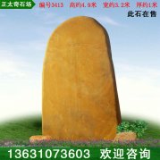 4.9米高大型石場(chǎng)批發(fā)黃蠟石 刻字石 編號(hào)3413