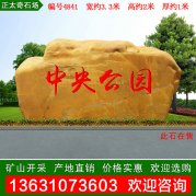 3.3米寬廣東景觀黃蠟石 刻字標志石 編號4841